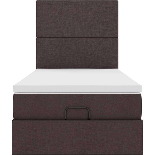 VidaXL otomanski okvir kreveta s madraca tamnosmeđi 100x200cm tkanine Slike