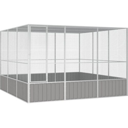  Ptičja kletka siva 302,5x324,5x211,5 cm pocinkano jeklo Slike
