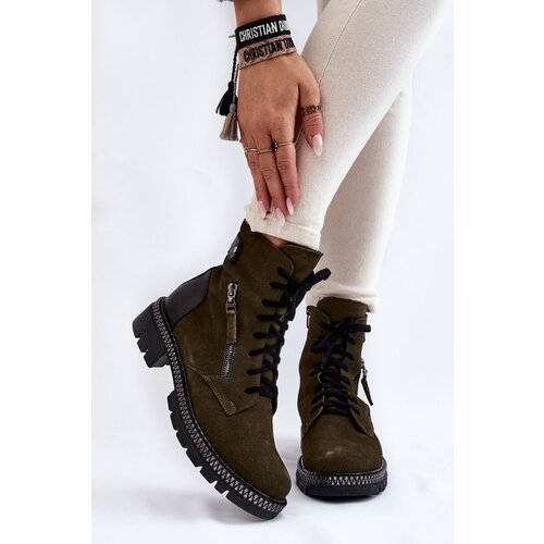 Laura Messi Suede Insulated Boots 2508 Green Cene