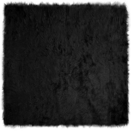 vidaXL Lažna Ovčja Preproga Črna 160 x 160 cm Poliester Cene