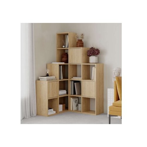 Hanah home Bookshelf Paleo, 150,8x150,8x28 cm, Boje hrasta Slike