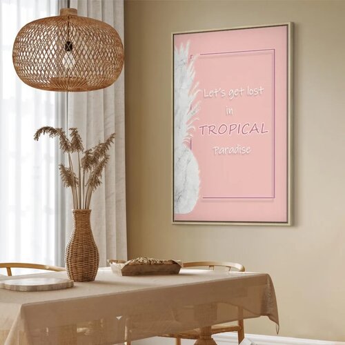  Slika - Let\&amp;#039;s Get Lost in Tropical Paradise (1 Part) Vertical 60x90 U prirodnom drvenom okviru Slike