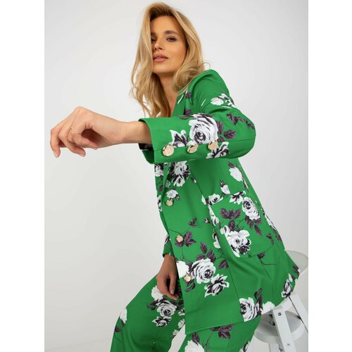 Fashion Hunters Green elegant jacket with roses from the suit Slike