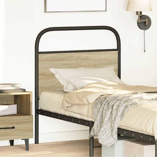 Maison Chic posteljno vzglavje - vzglavna omarica - nočna omarica sonoma hrast 80 cm jeklo in inž. les, (21713208) Slike