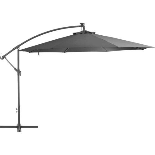 vidaXL Konzolni suncobran s LED svjetlima i metalnom šipkom 350 cm Cene