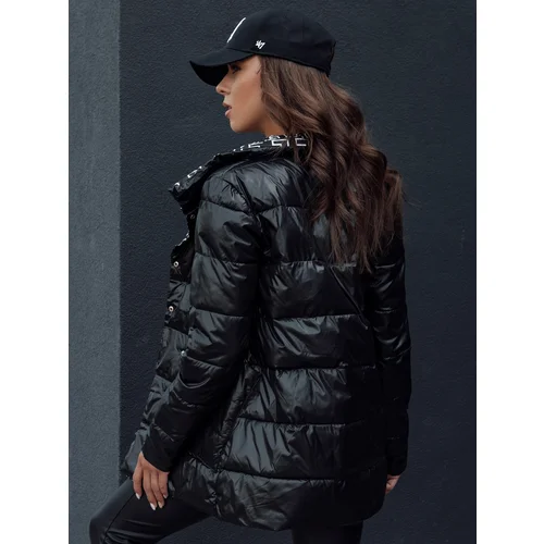 DStreet Women's transitional quilted jacket with hood MINTY DATE black