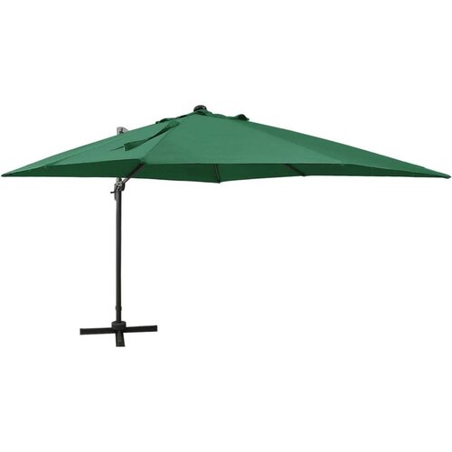  Konzolni suncobran sa stupom i LED svjetlima 300 cm zeleni Slike