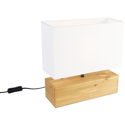 Trio Leuchten Bijela/u prirodnoj boji stolna lampa s tekstilnim sjenilom (visina 30 cm) Woody &amp;ndash; Slike
