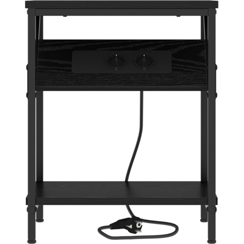vidaXL Nočne omarice 2 pcs Črni hrast 38 x 30 x 48 cm Konstruiran les Cene