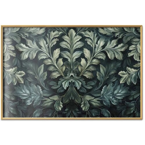  Plakat - Victorian Leaves in Dark Greens 30x21 Zlatni okvir Slike