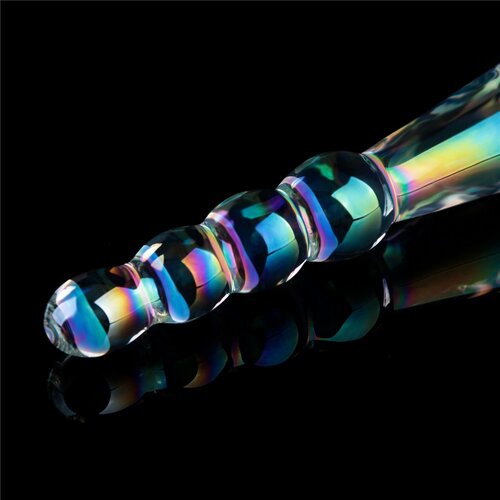 Lovetoy Twilight Gleam Glass Dildo Rising Ripples Slike