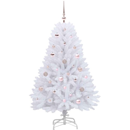  Umjetno božićno drvce s nogom Bijela 150 cm PVC i čelik Slike