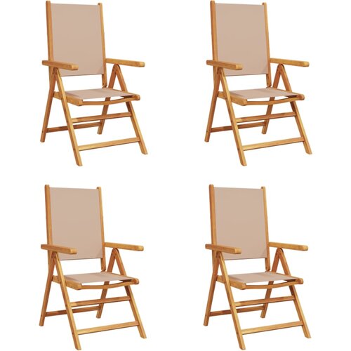 Maison Chic Nastavljivi vrtni stoli - Stol za vrt 4 kosi taupe blago in trden les JS118, (21878156) Slike