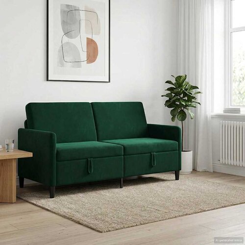 SOFA s pohranom Tamnozelena 172 x 78 x 87 cm Poliester Slike