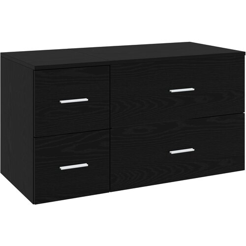  Set namje&amp;scaron;taja za kupaonicu 2 kom. Crni hrast Konstruirano drvo Crna 62,5 x 44,5 x 50 cm Slike