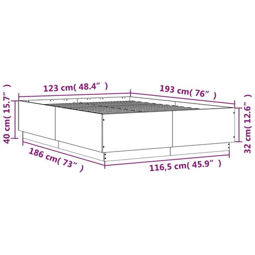 VidaXL Okvir za krevet boja hrasta 120x190 cm od konstruiranog drva Slike