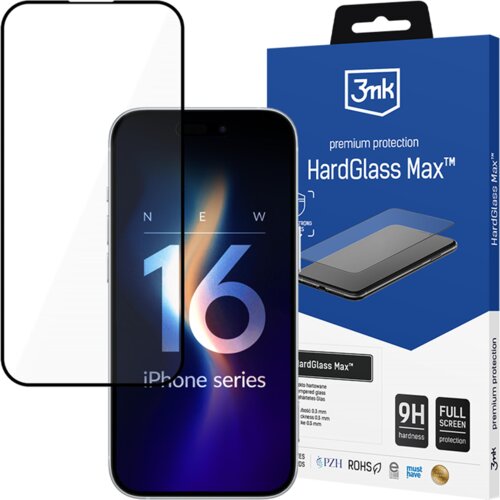 3mk HARDGLASS MAX BLACK ZA APPLE IPHONE 16 PRO MAX KALJENO STEKLO, (21976672) Slike