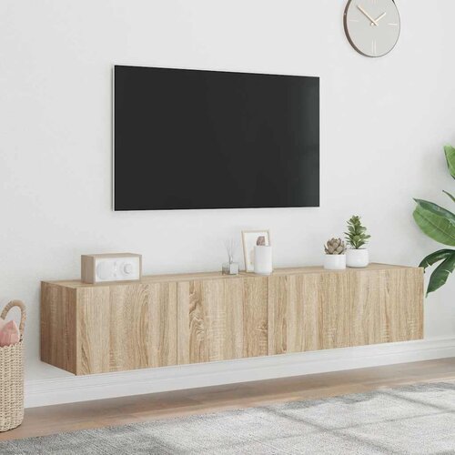  Zidni TV ormarići LED 2 kom boja hrasta sonome 80x35x31 cm Cene