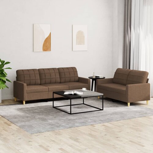 vidaXL 2-dijelni set sofa s jastucima smeđi od tkanine Cijene
