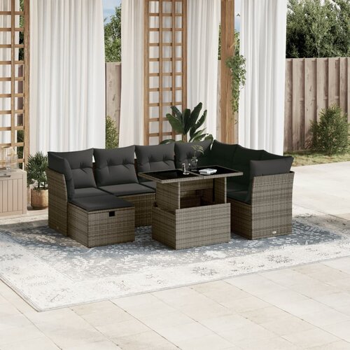  8-dijelni set vrtnih sofa od poliratana s jastucima Slike