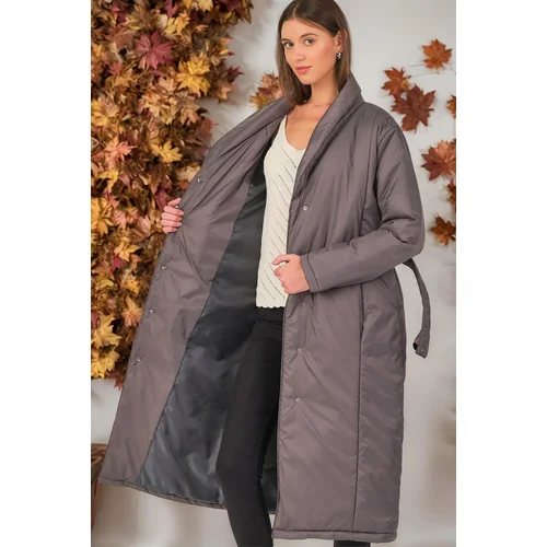 Dewberry Z6688 WOMEN'S COAT-DARK ANTHRACITE