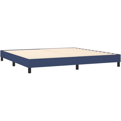  Okvir za krevet s oprugom plavi 200x200 cm od tkanine Slike