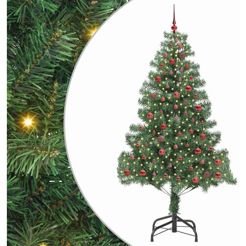 VidaXL Božićno drvce s 300 LED svjetlima s stalakom Zelena 210 cm PVC Slike