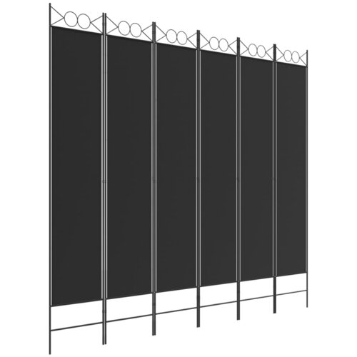 pregrada s 6 panela crna 240x220 cm od tkanine Slike