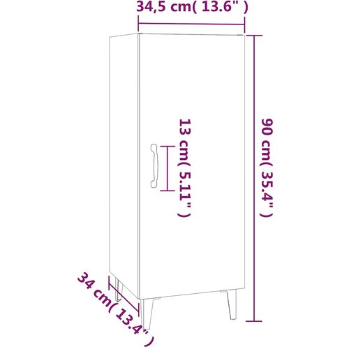  Komoda siva boja betona 34,5x34x90 cm od konstruiranog drva Slike