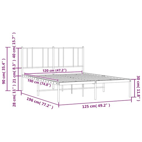  okvir za krevet s uzglavljem crni 120x190 cm Slike
