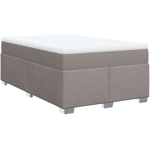 VidaXL Krevet s oprugama i madracem smeđesivi 120 x 190 cm od tkanine Slike