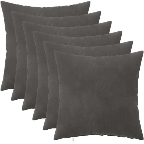  Presvlaka za jastuk 6 pcs HEERLEN Tamnosiva 45 x 45 cm Baršun Cene