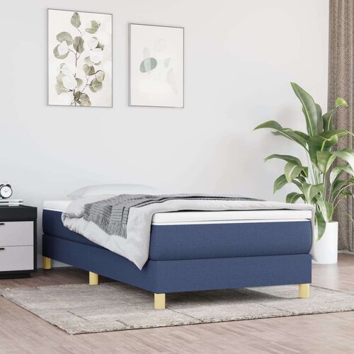  Box spring posteljni okvir moder 80x200 cm blago, (20684786) Cene