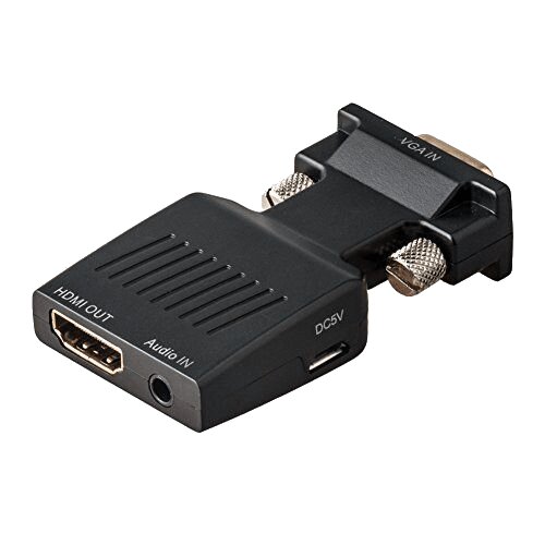 Fast Asia adapter-konverter VGA na HDMI (+Audio 3.5mm) (m/ž-ž) (Crni) Slike