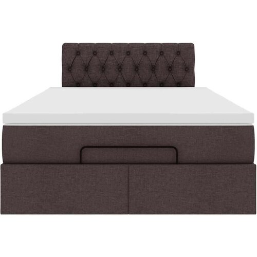 VidaXL Okvir za krevet s madraca tamnosmeđi 120x190 cm od tkanine Slike
