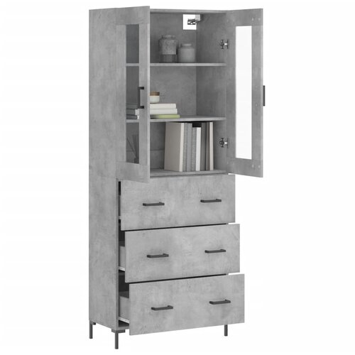  Visoka komoda siva betona 69,5x34x180 cm od konstruiranog drva Slike