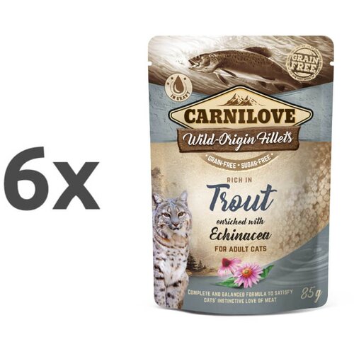 Carnilove cat wmm adult - postrv &amp;amp; slamnik, 85 g 6 x 85 g Slike