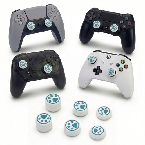  Mačje tačke 6 silikonskih kapic belo-modre barve za PS5 & PS4 & XBOX & Switch Pro Cene