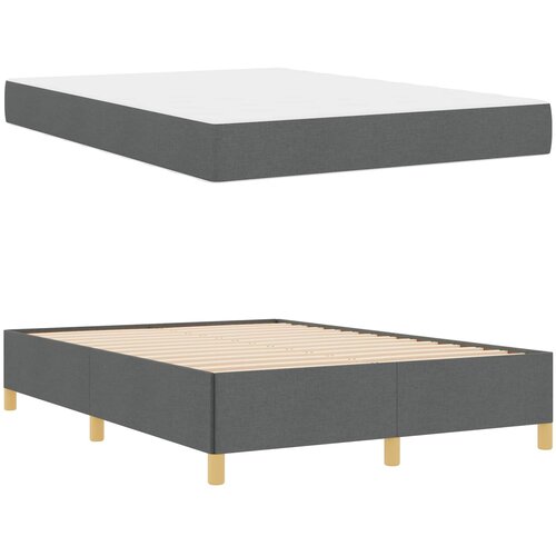 Krevetna konstrukcija Tamno siva 140 x 200 cm tkanina Zagasitosiva Slike