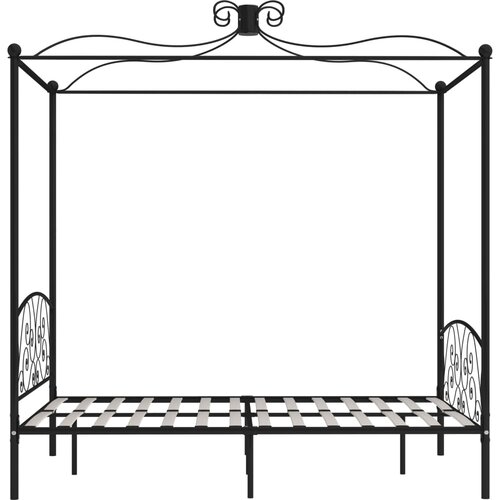  Okvir za krevet s nadstre&amp;scaron;nicom crni metalni 140 x 200 cm Slike