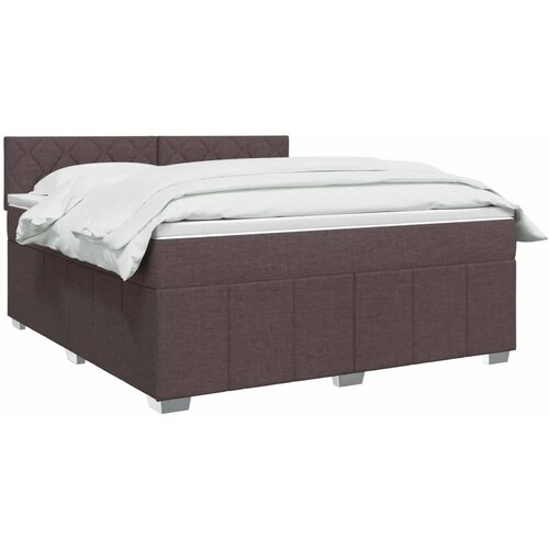  Boxspring krevet s madracem Tamno smeđa 160 x 200 cm Tkanina - Tamno smeđa 160 x 200 cm Dizajn s rombovima Slike