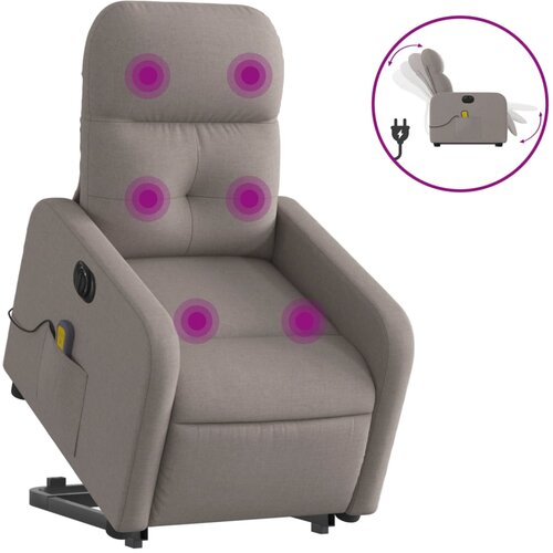 vidaXL Električni masažni naslanjač s funkcijo vstajanja taupe, (20920303) Cene