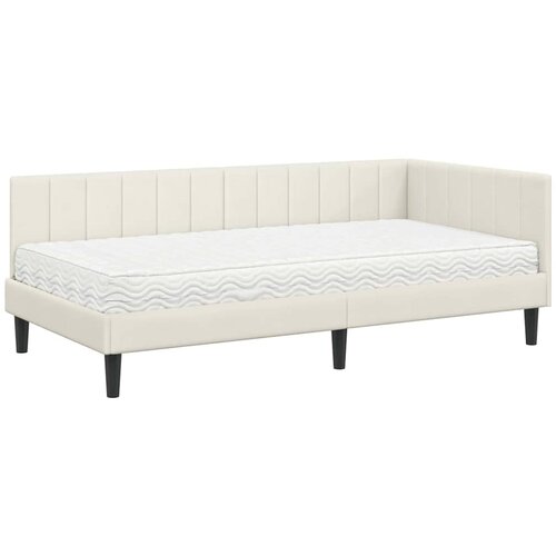  Kutni krevetni okvir s madracem 2 kom. Krema 90 x 200 cm Bar&amp;scaron;un Slike
