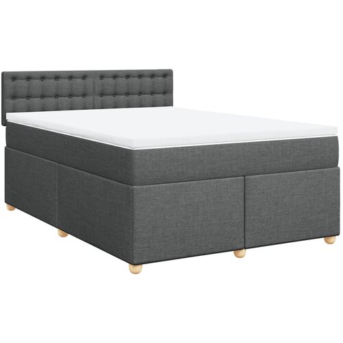 Maison Chic Box spring postelja - Vzmetna postelja z vzmetnico temno siva 140x200 cm blago SL17920, (21894554) Cene