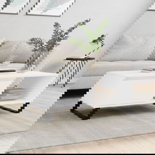 vidaXL Stolić za kavu bijeli 90 x 50 x 36 5 cm od konstruiranog drva Cijene
