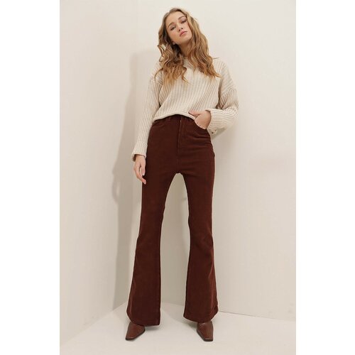 Trend Alaçatı Stili Pants - Brown - Bootcut Slike
