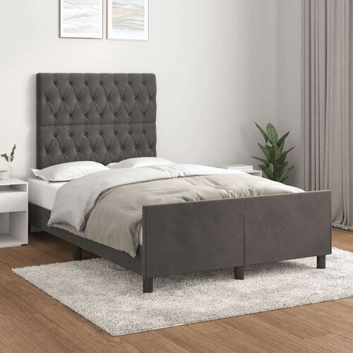  Posteljni okvir z vzglavjem temno siv 120x200 cm žamet, (20788229) Slike