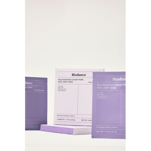 BIODANCE Rejuvenating Caviar PDRN Real Deep Mask revitalizacijska maska za obnavljanje kožne barijere 34 g Slike