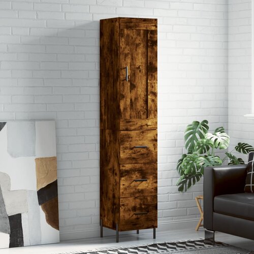 vidaXL Visoka omara dimljeni hrast 34,5x34x180 cm inženirski les Cene