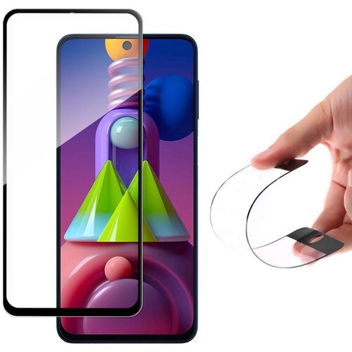 Full Cover Flexi Nano stakleno hibridni zaštitnik zaslona s okvirom za Samsung Galaxy M51 crni Cene